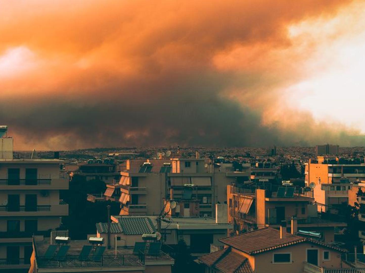 Strong winds and high temperatures caused wildfires to spread across Athens in Greece in 2023. (file)